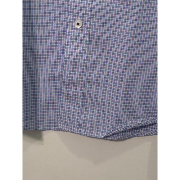 NWT Quieti Men's Large Shirt Blue & Purple Checkered Pattern 100% Fine Cotton - Picture 6 of 12